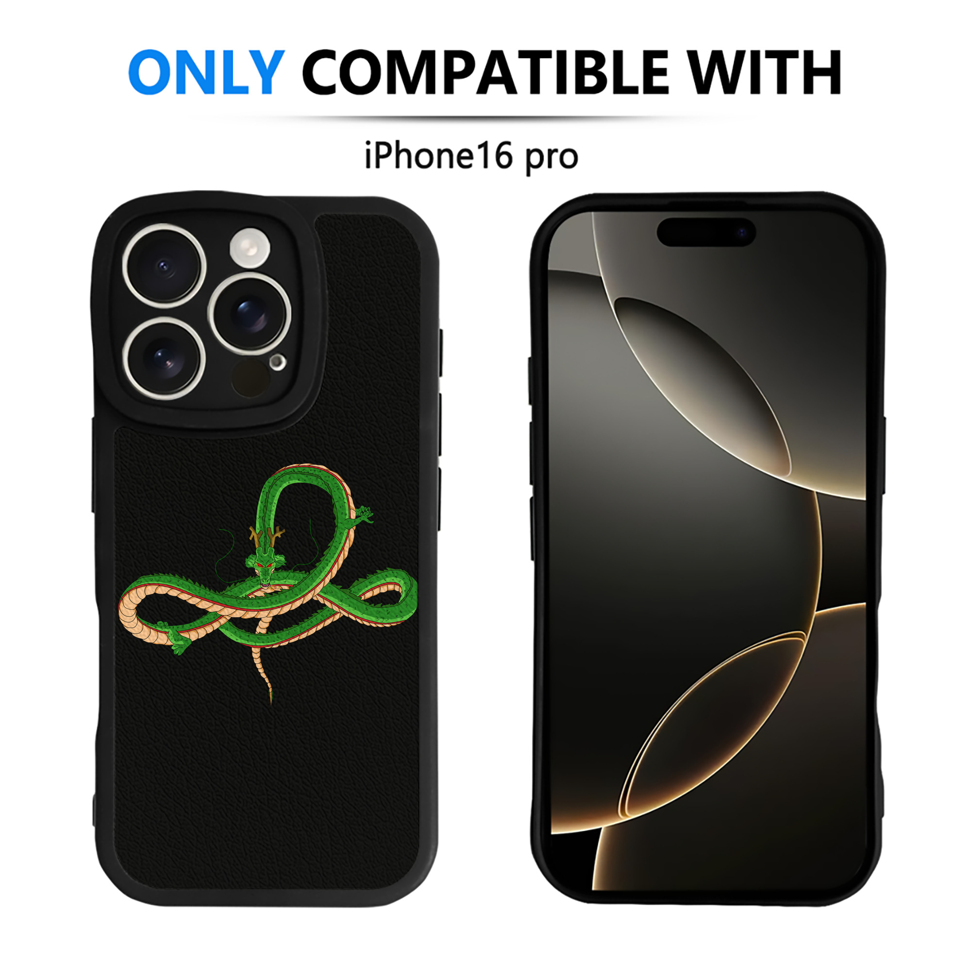 （画像用） ドラゴンボール 神龍 シェンロン DRAGON BALL Shenron 【iPhone 16シリーズ対応】シリコンスマホケース（レザー調） 材質：シリコン